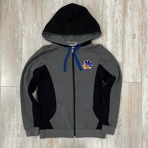 Warriors NBA Gray and Black Zip-Up Hoodie